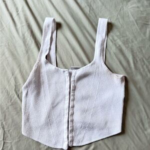 White Knitted Corset Crop Top